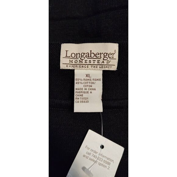 LONGABERGER HOMESTEAD Sweater Black with beaded snowman. Size XL. NWT - Picture 6 of 7